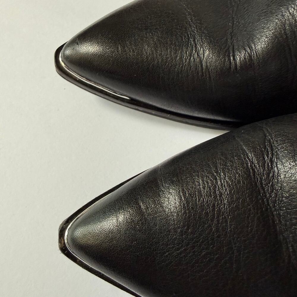 MARC FISHER LTD Black Leather Studded Ankle Boot 9.5 - Picture 10 of 16